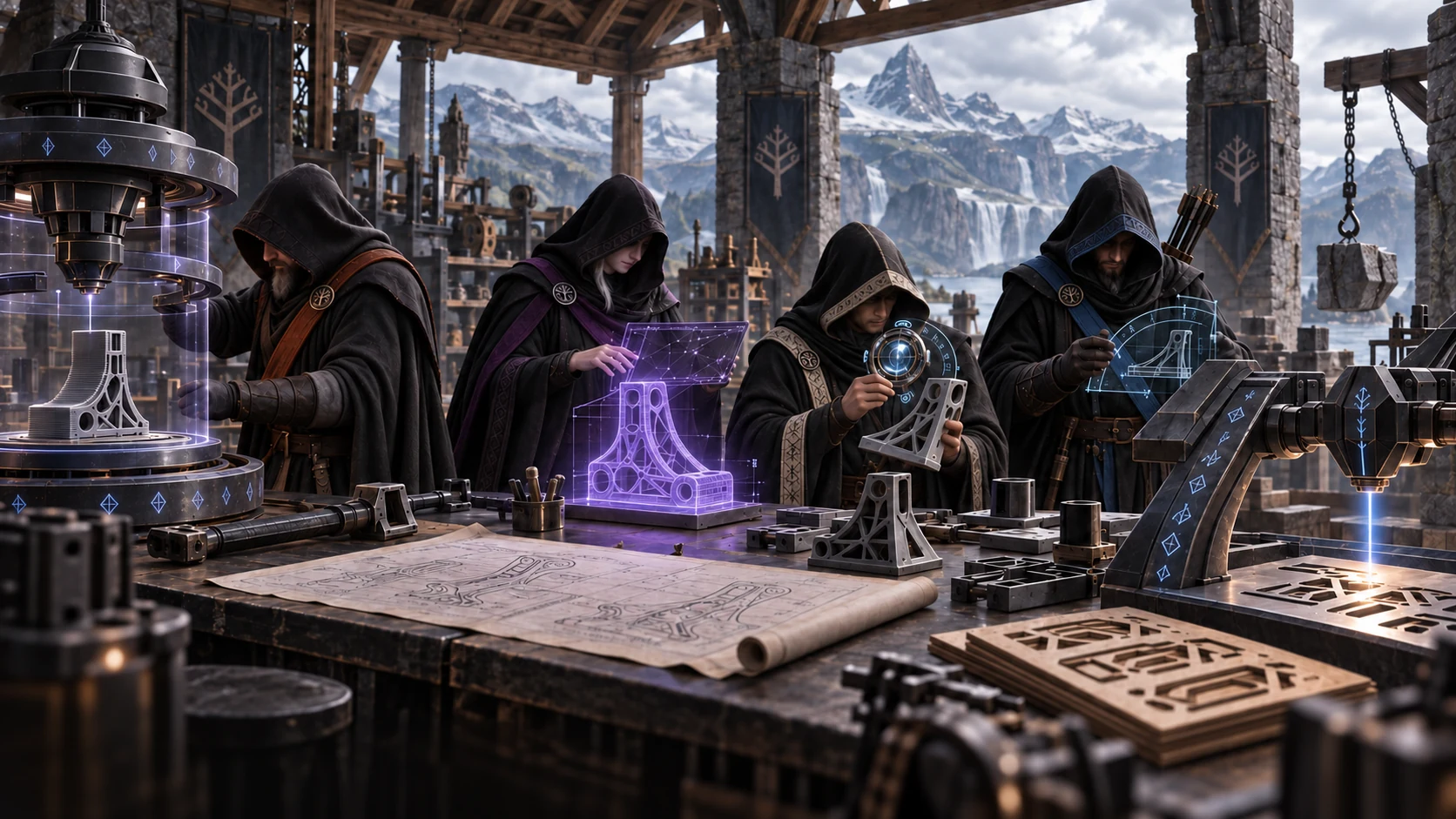 3D-tervezés és gyártás – fantasy műhely, együtt dolgozó szereplőkkel